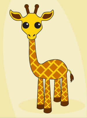 Adorable Kawaii Giraffe With A Vibrant Background Wallpaper