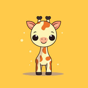 Adorable Kawaii Giraffe With Colorful Polka Dots Wallpaper