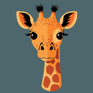 Adorable Kawaii Giraffe With Heart-shaped Spots Wallpaper