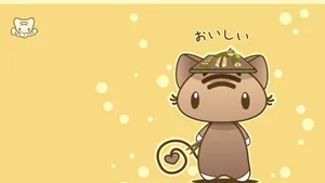 Adorable Kawaii Japanese Characters On A Light Blue Background Wallpaper