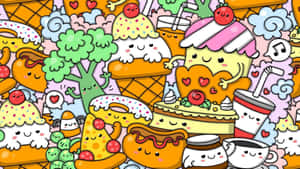 Adorable Kawaii Japanese Food On A Table Wallpaper