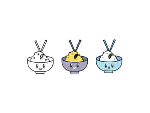 Adorable Kawaii Japanese Food On Display Wallpaper