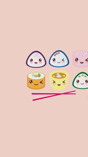 Adorable Kawaii Japanese Food Wallpaper Wallpaper