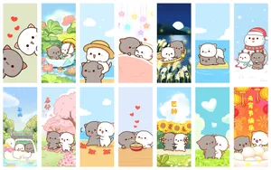 Adorable Kawaii Japanese Girl With Colorful Candy Wallpaper