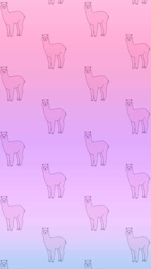 Adorable Kawaii Llama Illustration Wallpaper