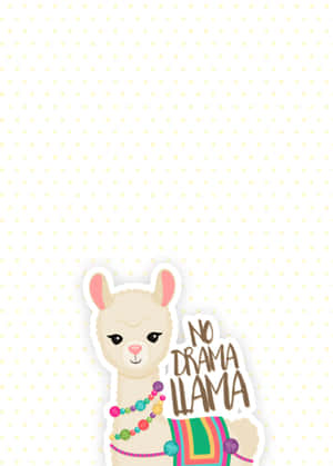 Adorable Kawaii Llama With A Heartwarming Smile Wallpaper