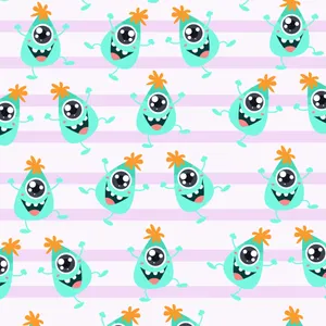 Adorable Kawaii Monster Embracing Its Sweet Side Wallpaper