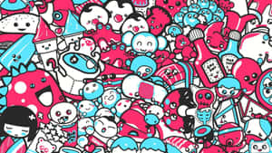 Adorable Kawaii Monster With Big Eyes And Bright Colors Wallpaper