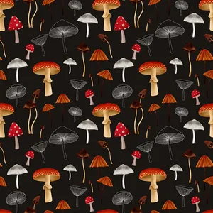 Adorable Kawaii Mushroom Illustration Wallpaper