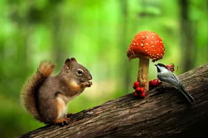 Adorable Kawaii Mushroom Illustration Wallpaper