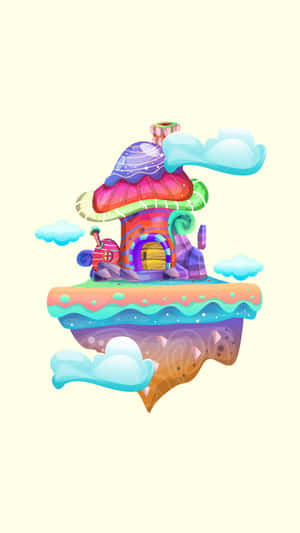 Adorable Kawaii Mushroom In A Magical Forest Wallpaper