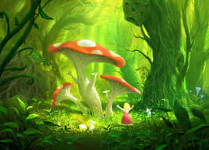 Adorable Kawaii Mushroom Wallpaper Wallpaper