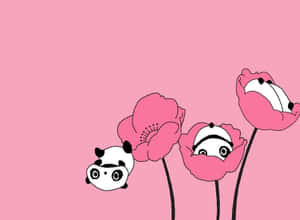 Adorable Kawaii Panda Illustration Wallpaper