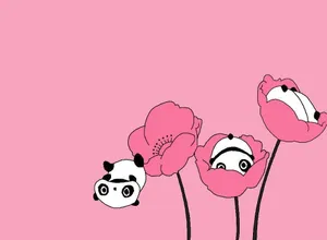 Adorable Kawaii Panda Illustration Wallpaper