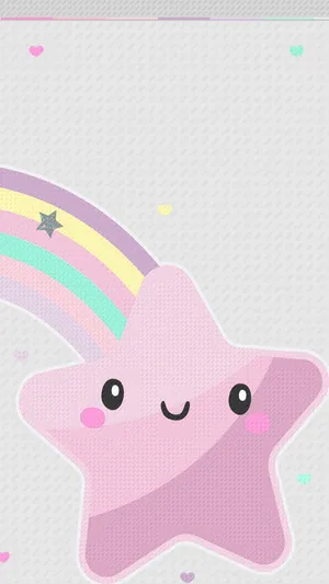 Adorable Kawaii Rainbow Bringing Joy And Colors To Your Day. Wallpaper