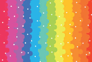 Adorable Kawaii Rainbow In Colorful Pastel Clouds Wallpaper