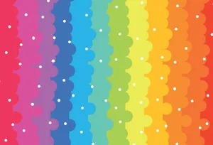 Adorable Kawaii Rainbow In Colorful Pastel Clouds Wallpaper