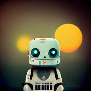 Adorable Kawaii Robot Illustration Wallpaper