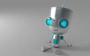 Adorable Kawaii Robot Illustration Wallpaper