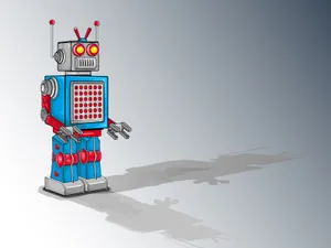 Adorable Kawaii Robot Smiling Happily Wallpaper