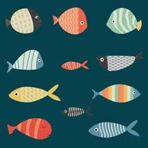 Adorable Kawaii Sea Creatures Exploring The Ocean Depths Wallpaper