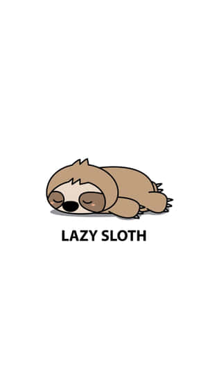 Adorable Kawaii Sloth Relaxing On A Branch Wallpaper