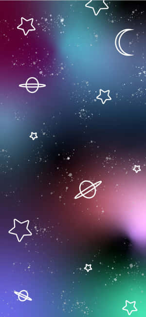 Adorable Kawaii Space Adventure Wallpaper