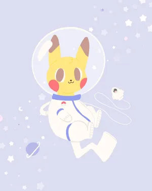 Adorable Kawaii Space Illustration Wallpaper