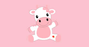 Adorable Kawaii Strawberry Cow Illustration Wallpaper
