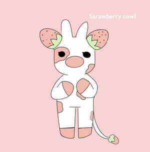 Adorable Kawaii Strawberry Cow Wallpaper Wallpaper