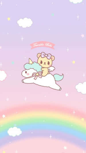 Adorable Kawaii Unicorn In A Magical World Wallpaper