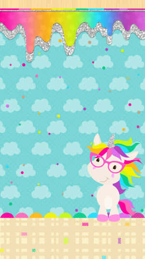 Adorable Kawaii Unicorn In Pastel Wonderland Wallpaper