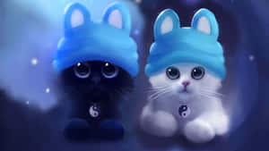 Adorable Kittensin Bunny Hats Wallpaper