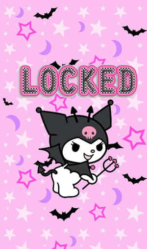 Adorable Kuromi Cartoon Embracing Pink Aesthetics Wallpaper