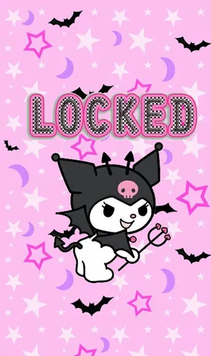Adorable Kuromi Cartoon Embracing Pink Aesthetics Wallpaper