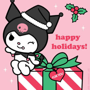 Adorable Kuromi Christmas Celebration Wallpaper