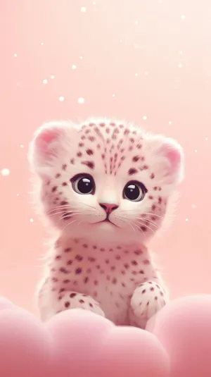 Adorable Leopard Cat Illustration Wallpaper