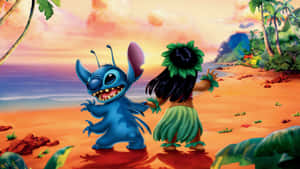 Adorable Lilo And Stitch Bonding Together Wallpaper