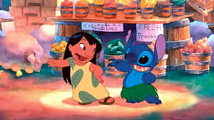 Adorable Lilo And Stitch Moment Wallpaper