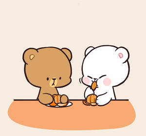 Adorable Milk And Mocha Bears Embrace Wallpaper