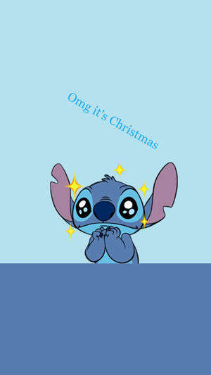 Adorable Omg It’s Christmas Stitch Wallpaper