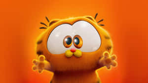 Adorable Orange Cartoon Cat Wallpaper Wallpaper