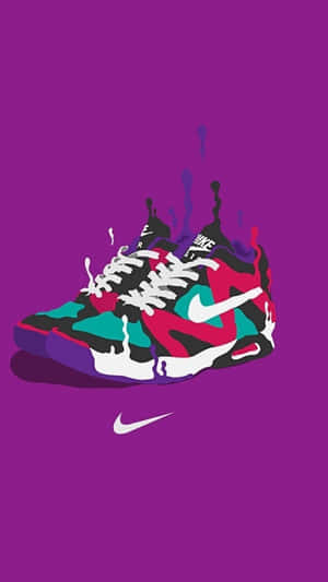 Adorable Pair Of Stylish Sneakers On A Playful, Artsy Background Wallpaper