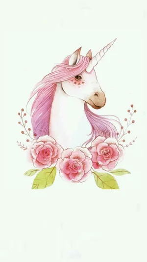 Adorable Pastel Unicorn Illustration Wallpaper