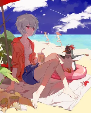 Adorable Pen Pen Happily Posing For A Picture Wallpaper