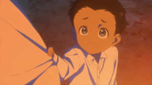 Adorable Phil From The Promised Neverland Anime Series Wallpaper