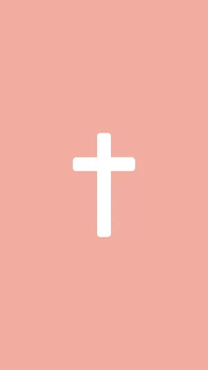 Adorable Pink Cross In Glittering Background Wallpaper