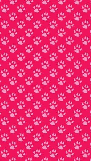 Adorable Pink Paw Prints Wallpaper
