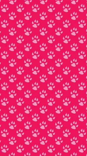 Adorable Pink Paw Prints Wallpaper