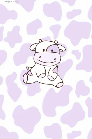 Adorable Purple Cow Print Design Wallpaper